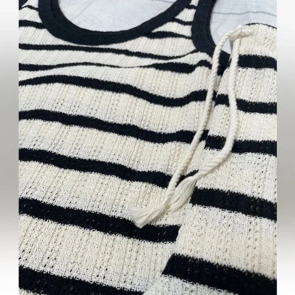 NEW‎ H&M black cream striped woven knit tank top & pant trousers Woman’s Size M - Picture 10 of 16